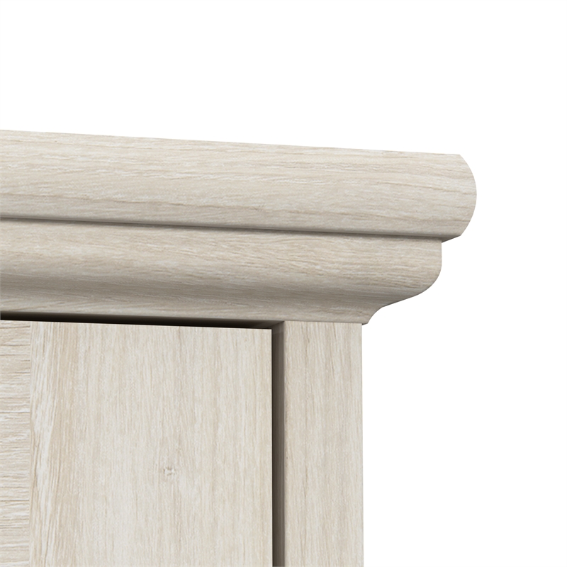 Maklaine 5-Shelf Engineered Wood Bookcase in Linen White Oak (Set of 2)