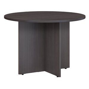 Maklaine Transitional 42W Round Conference Table in Storm Gray