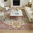 Maklaine 9' x 12' Ivory Pink Fabric Bohemian Area Rug (9' x 12')