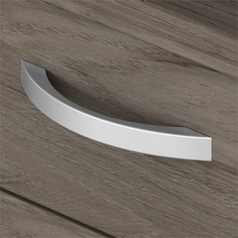 Maklaine Engineered Wood Office Storage Cabinet with Drawers in Modern Hickory