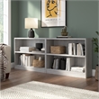 Maklaine Engineered Wood Universal Small 2 Shelf Bookcase in Platinum Gray