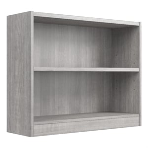 Maklaine Engineered Wood Universal Small 2 Shelf Bookcase in Platinum Gray
