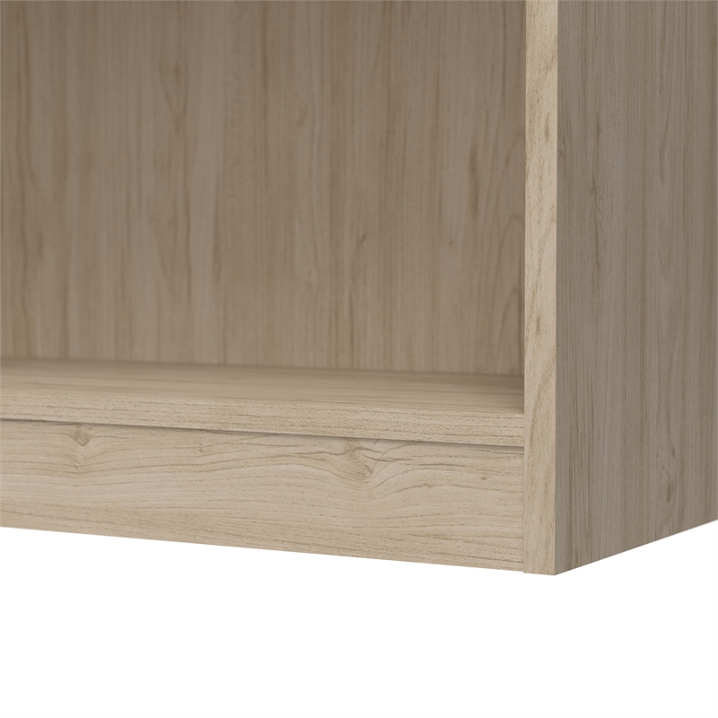 Maklaine Engineered Wood Universal Small 2 Shelf Bookcase in Natural Elm