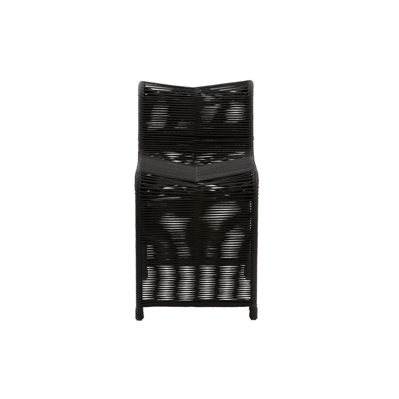 Maklaine Coastal Rope Counter Stool in Black Finish Set of 2