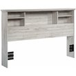 Maklaine Engineered Wood Full-Queen Bookcase Headboard in White Plank