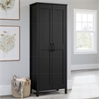 Maklaine Engineered Wood 2-Door Storage Cabinet in Raven Oak