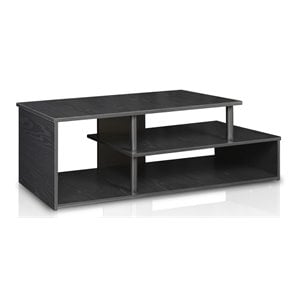 Maklaine Engineered Wood Low Rise TV Stand for TV up to 46&quot in Black