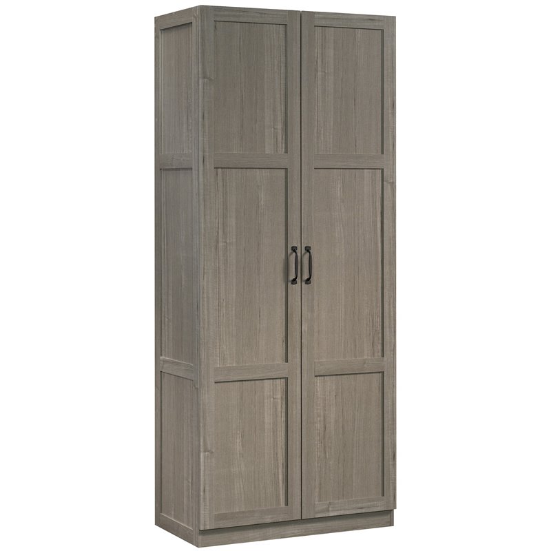 Maklaine Engineered Wood Storage Cabinet in Silver Sycamore/Gray