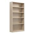 Maklaine Engineered Wood Universal Tall 5 Shelf Bookcase in Natural Elm