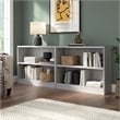 Maklaine Engineered Wood Universal Small 2 Shelf Bookcase Set in Platinum Gray