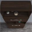 Maklaine Engineered Wood 5-Shelf Bookcase with Doors in Black Walnut