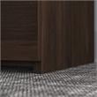 Maklaine Engineered Wood 5-Shelf Bookcase with Doors in Black Walnut