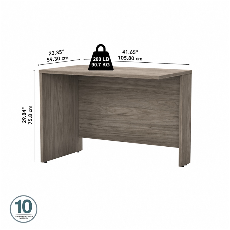 Maklaine Contemporary Engineered Wood 42W Desk Return in Hickory