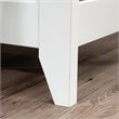 Maklaine Engineered Wood L-Shaped Computer Desk in Glacier White