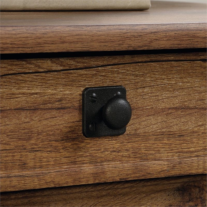 Maklaine Contemporary Engineered Wood Computer Desk in Vintage Oak