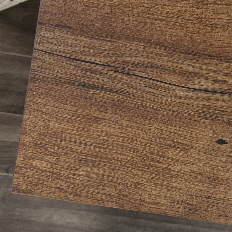 Maklaine Contemporary Engineered Wood Computer Desk in Vintage Oak