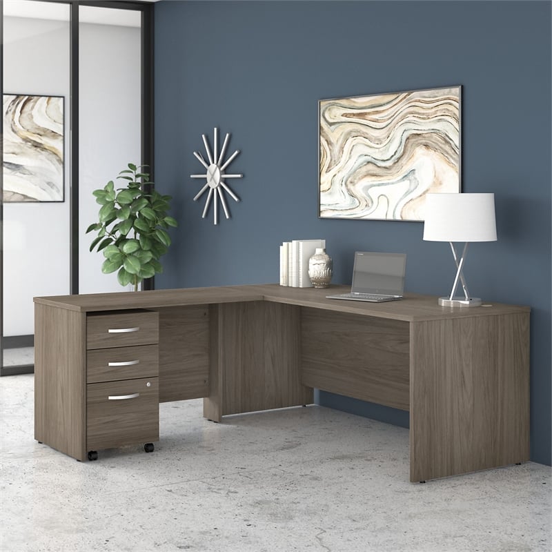 Maklaine Engineered Wood 60W x 30D Office Desk in Modern Hickory
