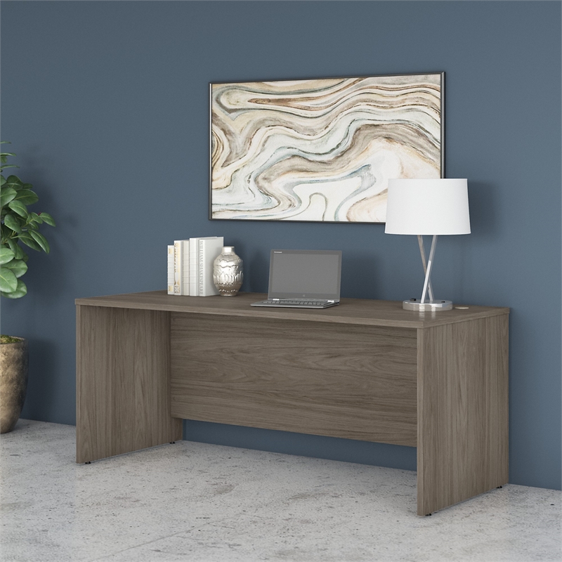 Maklaine Engineered Wood 72W x 30D Office Desk in Modern Hickory