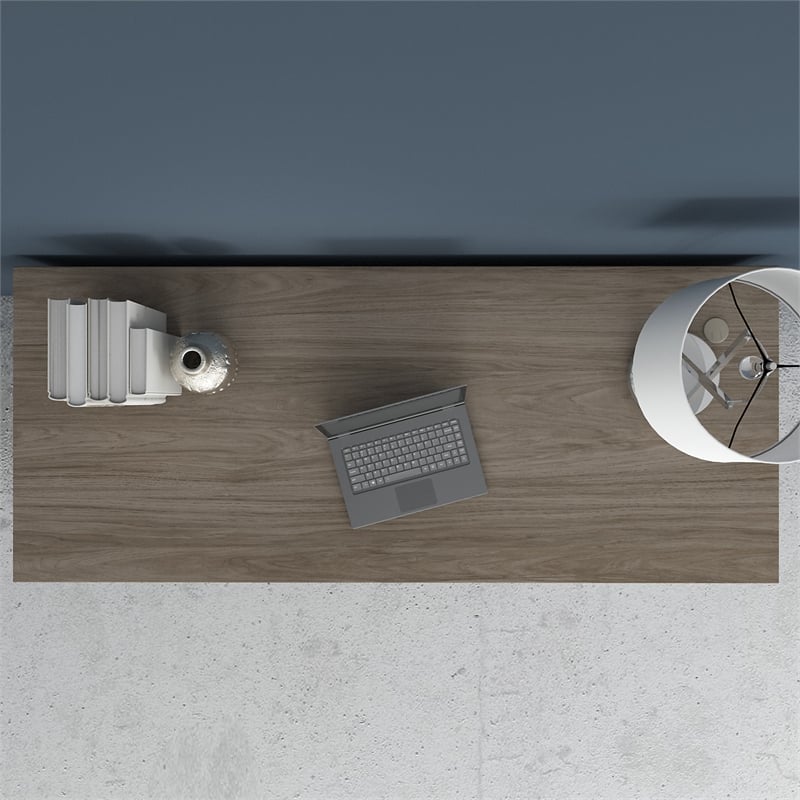 Maklaine Engineered Wood 72W x 30D Office Desk in Modern Hickory