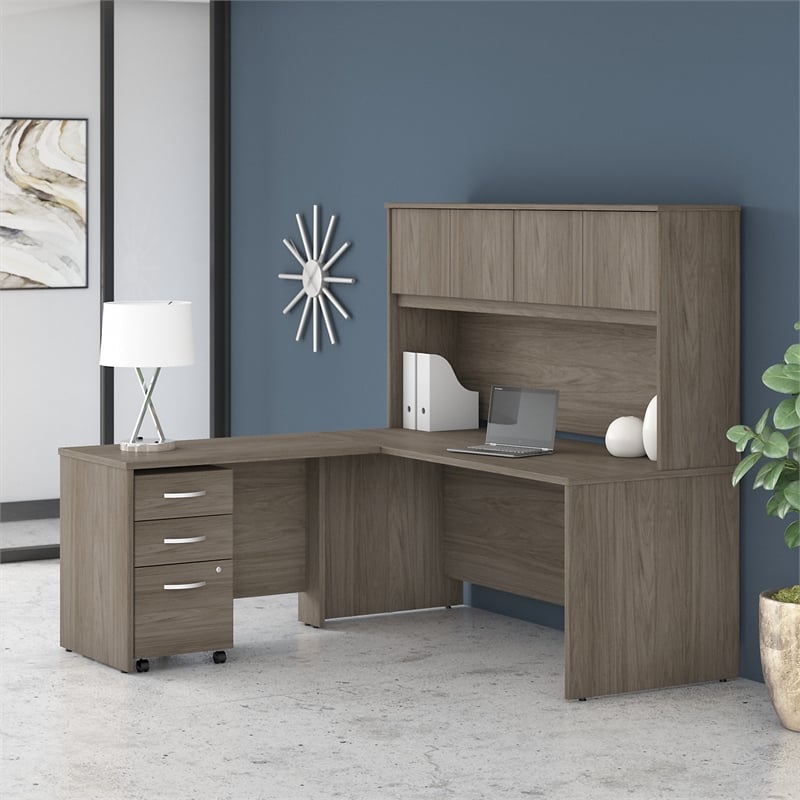 Maklaine Engineered Wood 72W x 30D Office Desk in Modern Hickory
