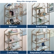Maklaine Contemporary Metal 5 Shelf Bookcase in Satin Gold Finish