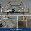 Maklaine Contemporary Metal 5 Shelf Bookcase in Satin Gold Finish