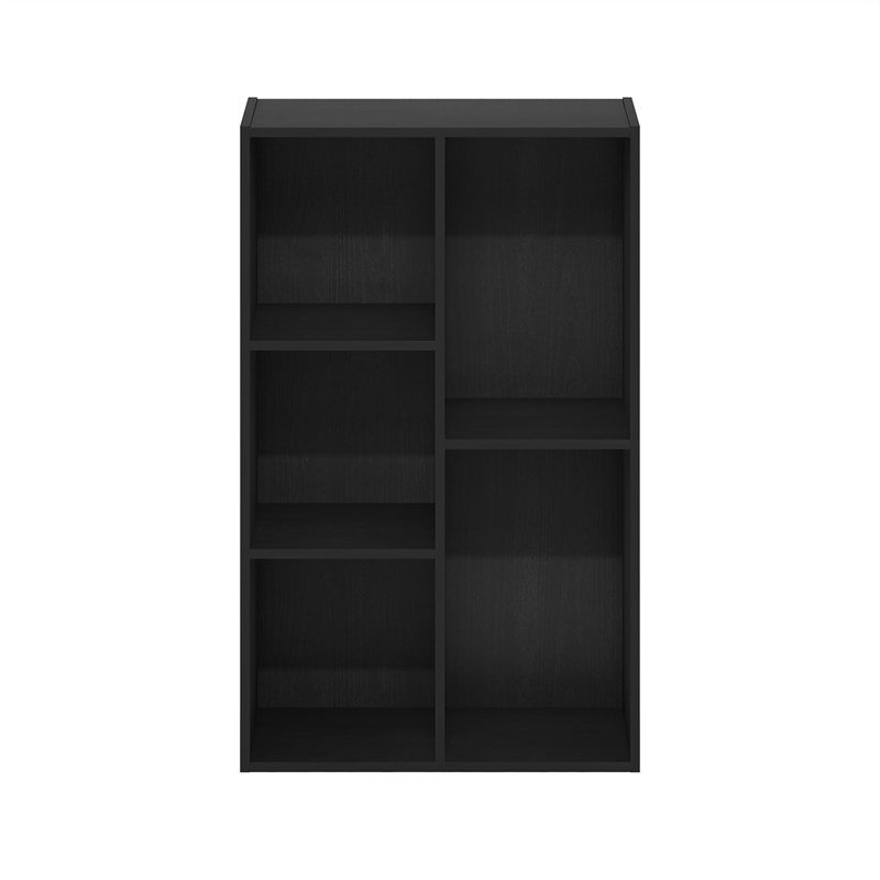 Maklaine Contemporary 5-Cube Reversible Open Shelf in Blackwood