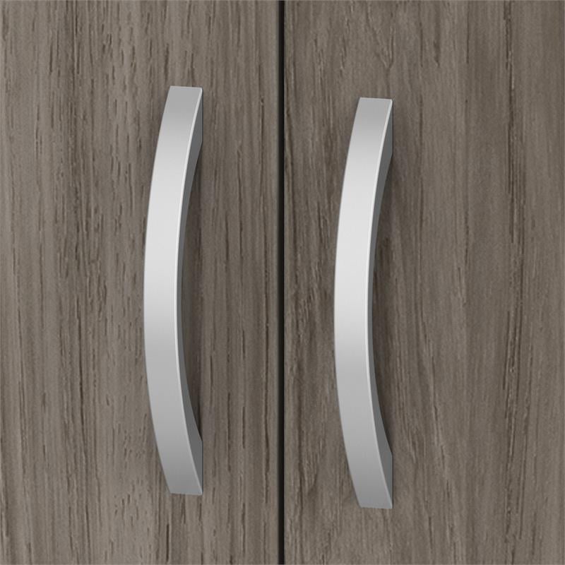 Maklaine Engineered Wood Tall 5 Shelf Bookcase with Doors in Modern Hickory