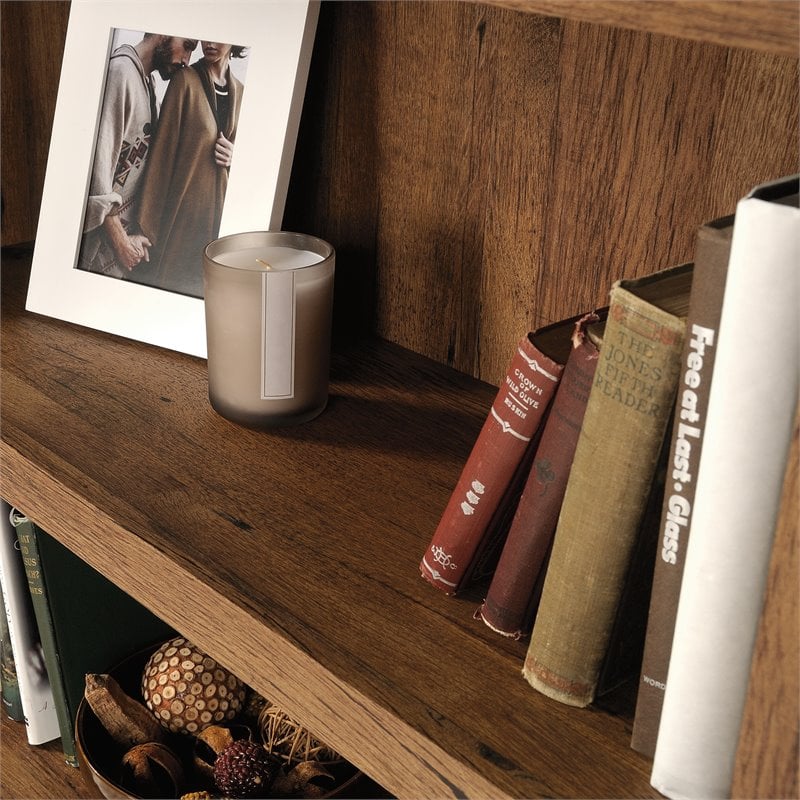 Maklaine Contemporary Engineered Wood 3-Shelf Bookcase in Vintage Oak