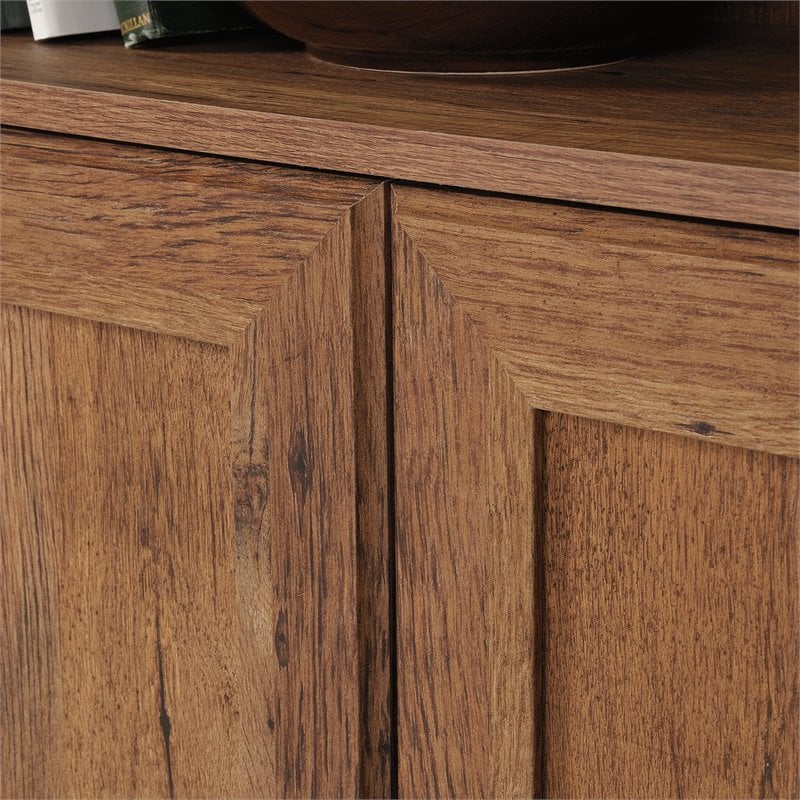 Maklaine Contemporary Engineered Wood 3-Shelf Bookcase in Vintage Oak