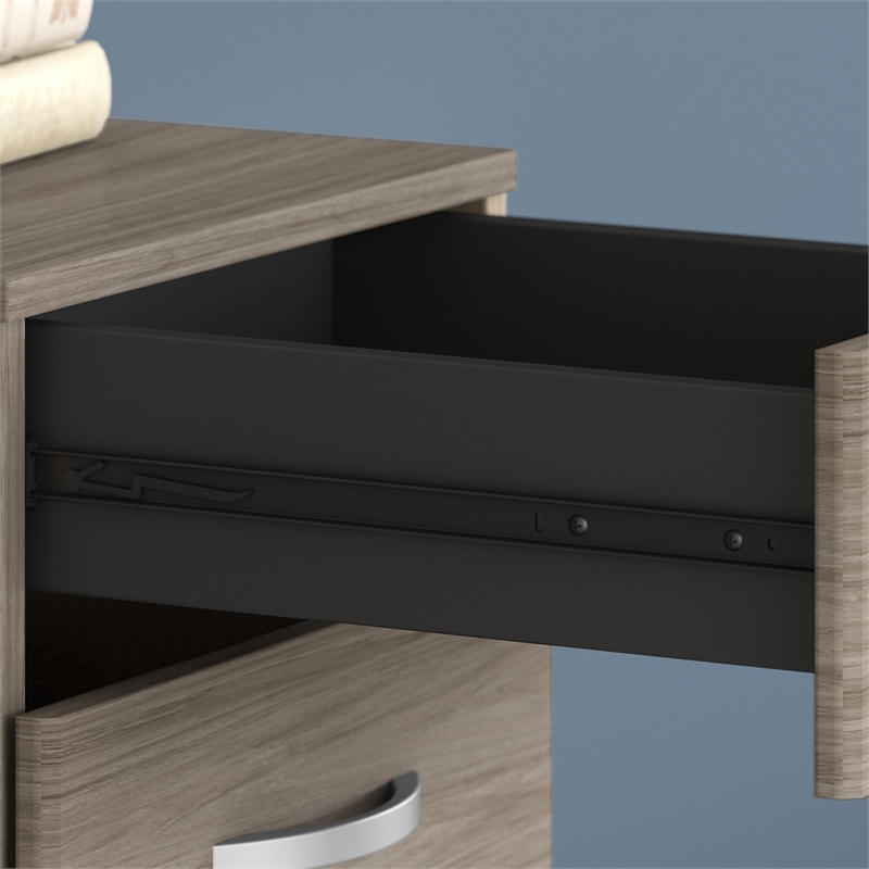 Maklaine Engineered Wood 3 Drawer Mobile File Cabinet in Modern Hickory