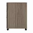 Maklaine Engineered Wood 3 Drawer Mobile File Cabinet in Modern Hickory