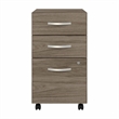 Maklaine Engineered Wood 3 Drawer Mobile File Cabinet in Modern Hickory