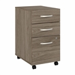 Maklaine Engineered Wood 3 Drawer Mobile File Cabinet in Modern Hickory