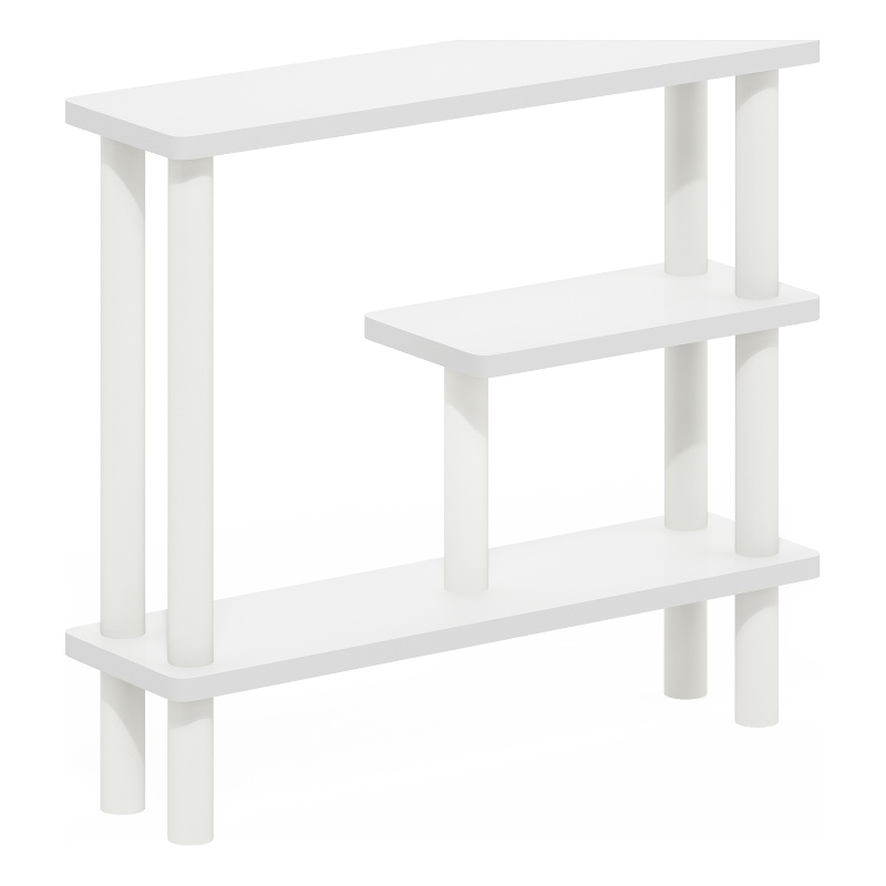 Maklaine Turn-N-Tube Slim Space Saving Storage Rack in White/White