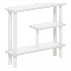 Maklaine Turn-N-Tube Slim Space Saving Storage Rack in White/White
