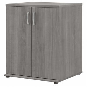 Maklaine Wood Universal Floor Storage Cabinet with Doors in Platinum Gray