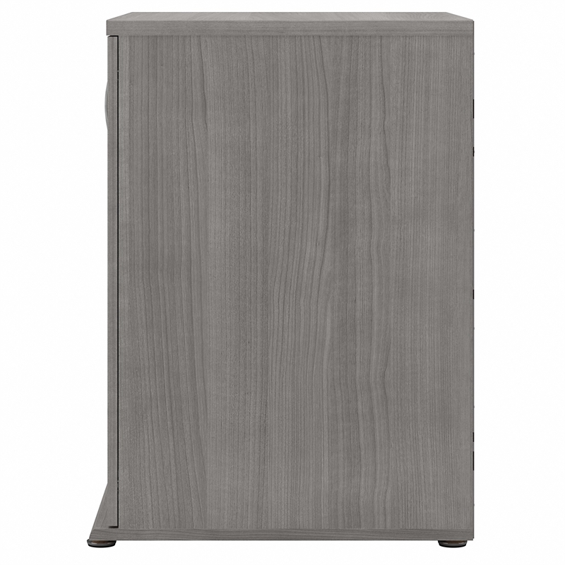Maklaine Wood Universal Floor Storage Cabinet with Doors in Platinum Gray