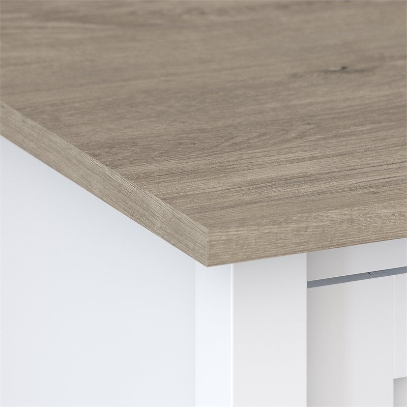 Maklaine Engineered Wood 2 Drawer Lateral File Cabinet in Shiplap Gray / White