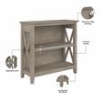 Maklaine Engineered Wood Small 2 Shelf Bookcase in Washed Gray