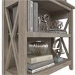 Maklaine Engineered Wood Small 2 Shelf Bookcase in Washed Gray