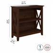 Maklaine Engineered Wood Small 2 Shelf Bookcase in Bing Cherry