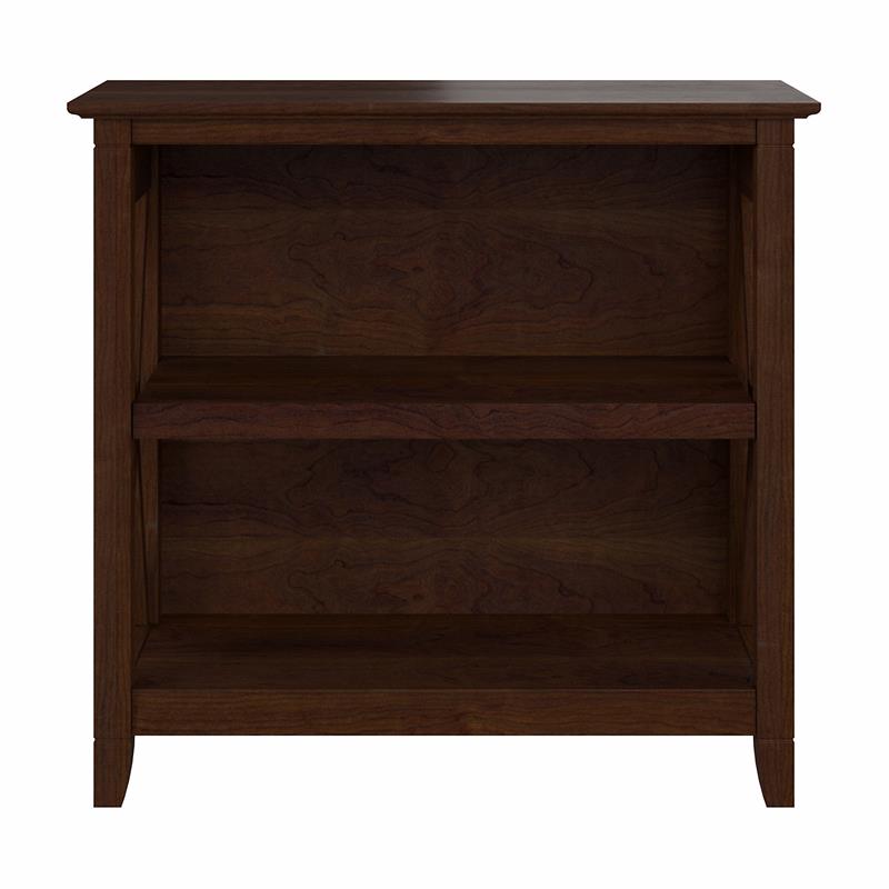 Maklaine Engineered Wood Small 2 Shelf Bookcase in Bing Cherry