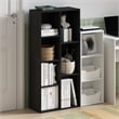 Maklaine Contemporary 7-Cube Reversible Open Shelf in Blackwood