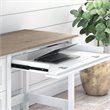Maklaine Engineered Wood 54W Computer Desk with Drawers in Shiplap Gray/White