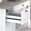Maklaine Engineered Wood 54W Computer Desk with Drawers in Shiplap Gray/White