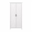 Maklaine Engineered Wood Kitchen Pantry Cabinet in Pure White Oak