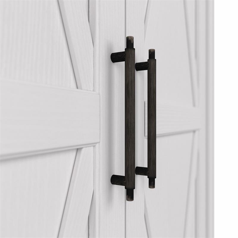 Maklaine Engineered Wood Kitchen Pantry Cabinet in Pure White Oak