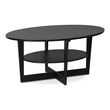 Maklaine Contemporary Engineered Wood Oval Coffee Table in Walnut