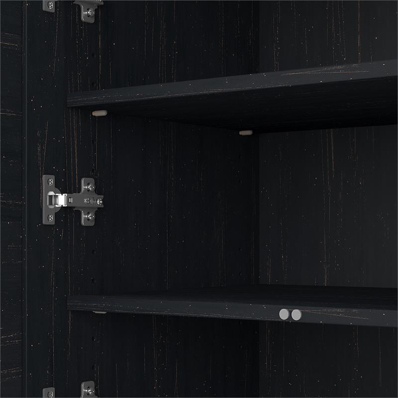 Maklaine Engineered Wood Storage Cabinet with File Drawer in Black and Cherry